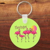 Porte-clés Cadeaux d'art Flamant rose tropical (Recto)