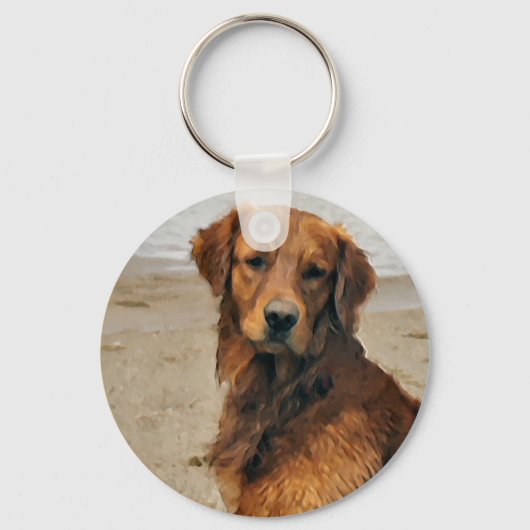 Porte-clés Cadeaux d'art Retriever doré (Recto)