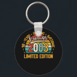 Porte-clés Cadeaux de 18 ans Vintage 2003 18e anniversaire<br><div class="desc">Cadeaux de 18 ans Vintage 2003 18e anniversaire</div>