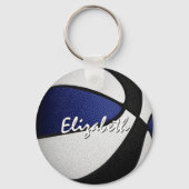Porte-clés Cadeaux de basket noir bleu pour l'équipe (Recto)