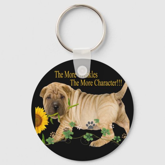 Porte-clés Cadeaux de caractères chinois Shar-Pei (Recto)