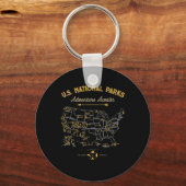 Porte-clés Cadeaux de carte des 62 parcs nationaux Parc améri (Recto)
