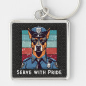 Porte-clés Cadeaux de chiens de police personnalisés Papa Lui (Devant)