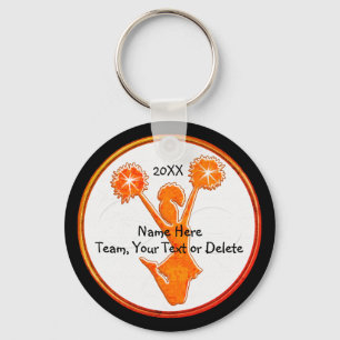 Porte-clés Cadeaux de fête de Cheerleading VOTRE TEXTE, COULE