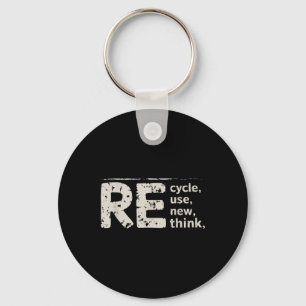 Porte-clés Cadeaux de l'environnement Black Re Cycle Utiliser