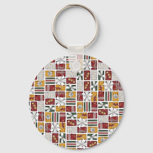 Porte-clés Cadeaux de Noël avec ruban (Recto)
