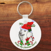 Porte-clés Cadeaux de Noël de caniche (Recto)