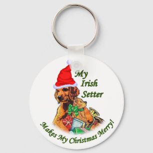 Porte-clés Cadeaux de Noël de Setter irlandais