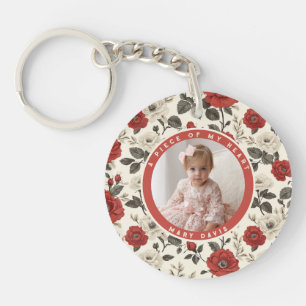 Porte-clés Cadeaux de Noël élégants pour femme Photo Rose Fle