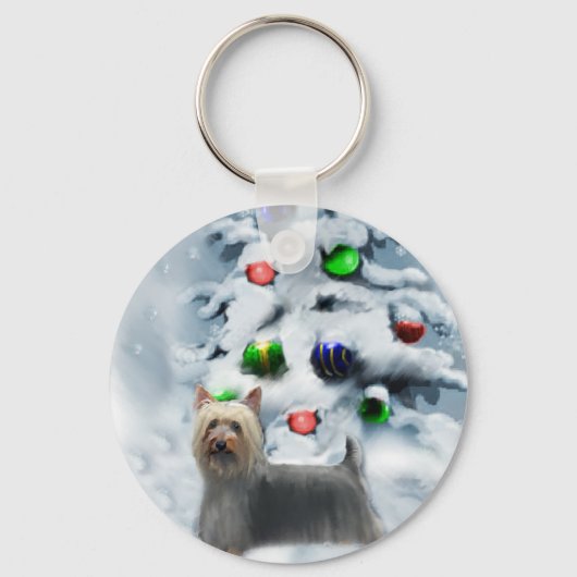 Porte-clés Cadeaux de Noël Silky Terrier (Recto)