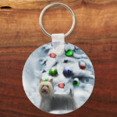 Porte-clés Cadeaux de Noël Silky Terrier (Recto)