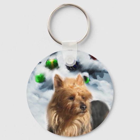 Porte-clés Cadeaux de Noël Terrier australien (Recto)