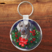Porte-clés Cadeaux de Noël Weimaraner (Recto)