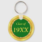 Porte-clés Cadeaux de réunion de classe personnalisés, vert e (Verso)