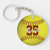 Porte-clés cadeaux de sport avec nom d'équipe softball (Devant)