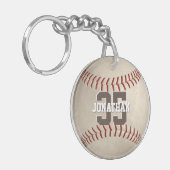 Porte-clés cadeaux d'équipe de baseball avec nom d'athlète (Devant gauche)