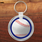 Porte-clés Cadeaux d'équipe de baseball Bleu, Blanc, Argent (Verso)