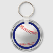 Porte-clés Cadeaux d'équipe de baseball Bleu, Blanc, Argent (Verso)