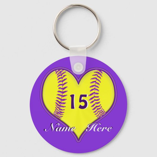Porte-clés Cadeaux d'équipe de softball peu coûteux (Recto)