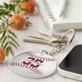 Porte-clés cadeaux d'équipe de sport avec nom d'athlète baseb (Devant droit)