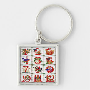 Porte-clés Cadeaux d'impression de courtepointes des 12 jours