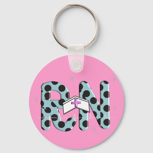 Porte-clés Cadeaux d'infirmière inscrits "RN" (Recto)