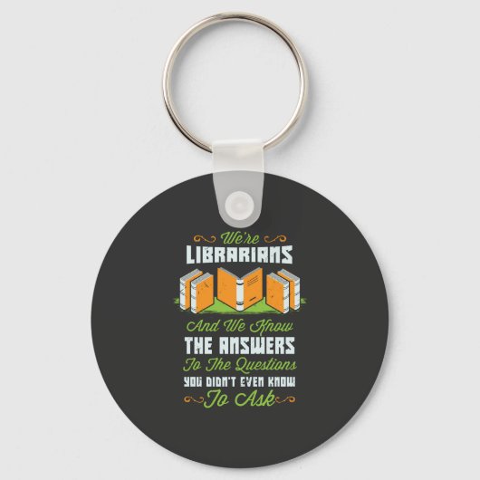 Porte-clés Cadeaux drôles pour bibliothécaire (Recto)
