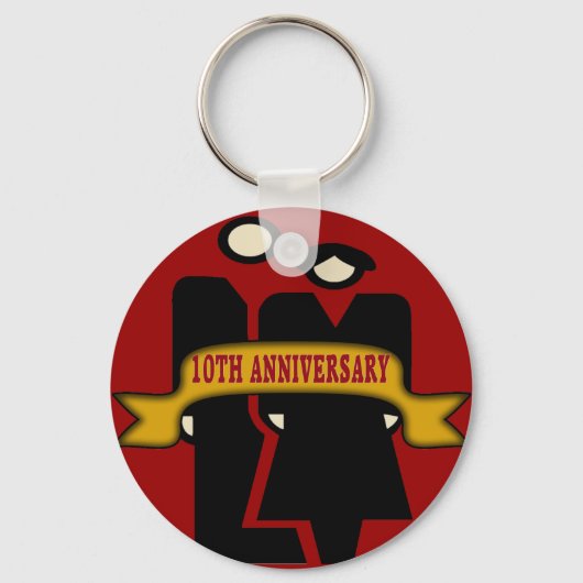 Porte-clés Cadeaux du 10e anniversaire du Mariage (Recto)