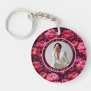 Porte-clés Cadeaux élégants de Saint-Valentin Photo Peonies