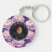 Porte-clés Cadeaux Élégants Pour Couples Fleur de Rose (Dos)