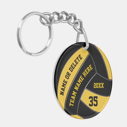 Porte-clés Cadeaux faits sur commande de volleyball de noir (Devant gauche)