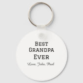 Porte-clés Cadeaux grand-père simple nom (Verso)