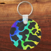 Porte-clés Cadeaux noir et arc-en-ciel de vache (Recto)