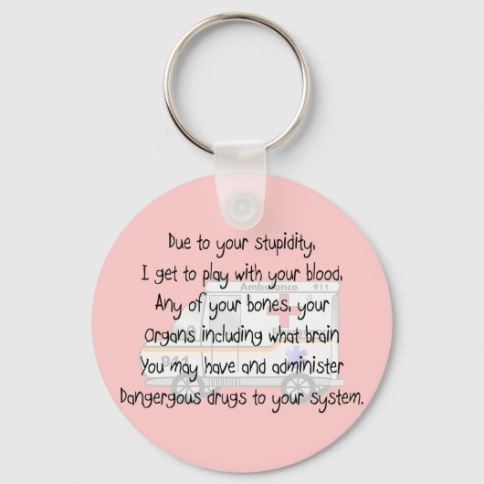 Porte-clés Cadeaux Paramedic Pour Hommes & Femmes (Recto)