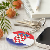 Porte-clés Cadeaux patriotiques croates de drapeau national (Devant droit)