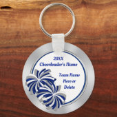 Porte-clés Cadeaux personnalisés bleu, blanc et argent (Recto)