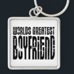 Porte-clés Cadeaux pour Boyfriends : World's Greatest Boyfrie<br><div class="desc">World's Greatest Boyfriend est un cadeau cool vintage, rétro, vieux skool pour Boyfriends : présenté dans attrayant, cool urbain, hard rock n roll texte et dans un choix de modèles de couleurs : impact élevé, blanc brillant sur toujours à la mode noir ou mauvais garçon noir sur blanc. Donnez cette...</div>