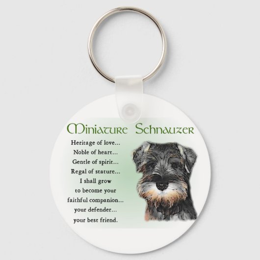 Porte-clés Cadeaux Schnauzer miniatures (Recto)