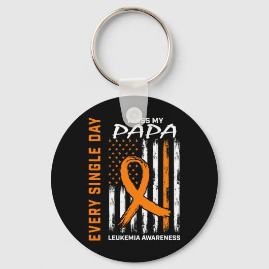 Porte-clés Cadeaux Sympathiques Perte De Papa Orange Leukemia (Recto)