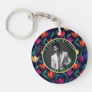 Porte-clés Cadeaux uniques pour femme Photo Tulipe Fleur