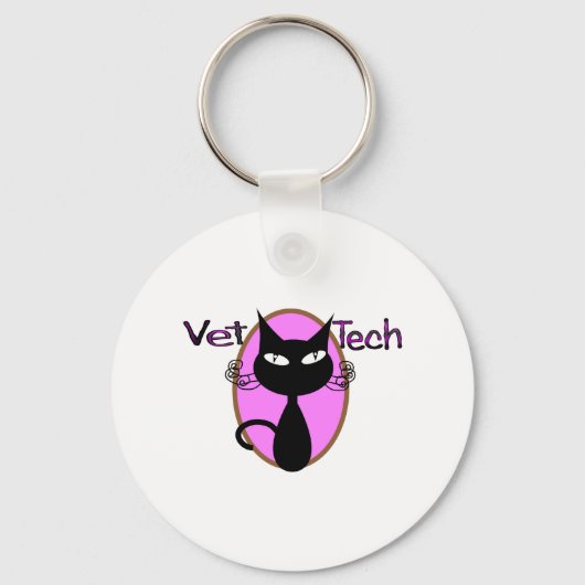 Porte-clés Cadeaux Vet Tech "Adorable Cat Design" (Recto)