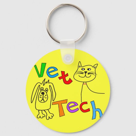 Porte-clés Cadeaux Vet Tech, Technicien Vétérinaire (Recto)
