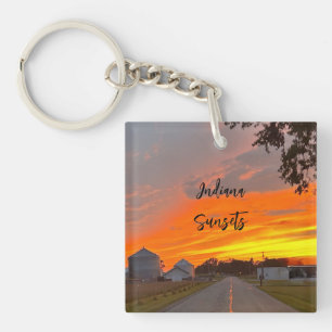 Porte-clés Cadenas de clés de la route rurale de l'Indiana au