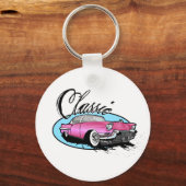 Porte-clés Cadillac rose classique (Recto)