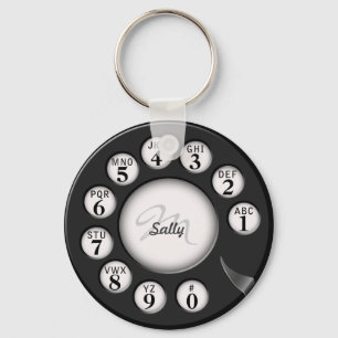 Porte-clés Cadran rotatoire de téléphone de monogramme de