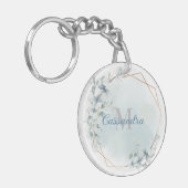 Porte-clés Cadre à huile d'or avec Eucalyptus - Monogramme (Devant gauche)