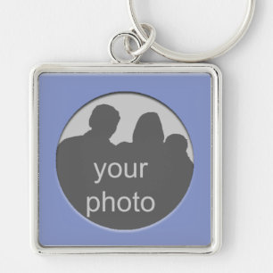 Porte-clés Cadre bleu pour votre Porte - clé photo Premium