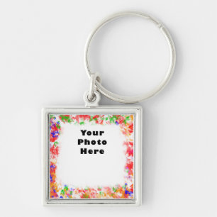 Porte-clés Cadre couleur fleur funky