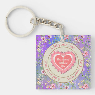 Porte-clés Cadre de cœur floral élégant : pour chaque occasio