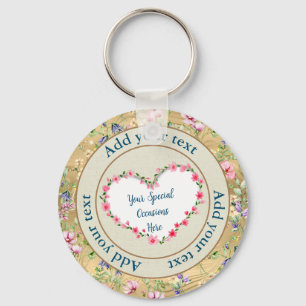 Porte-clés Cadre de cœur floral élégant : pour chaque occasio
